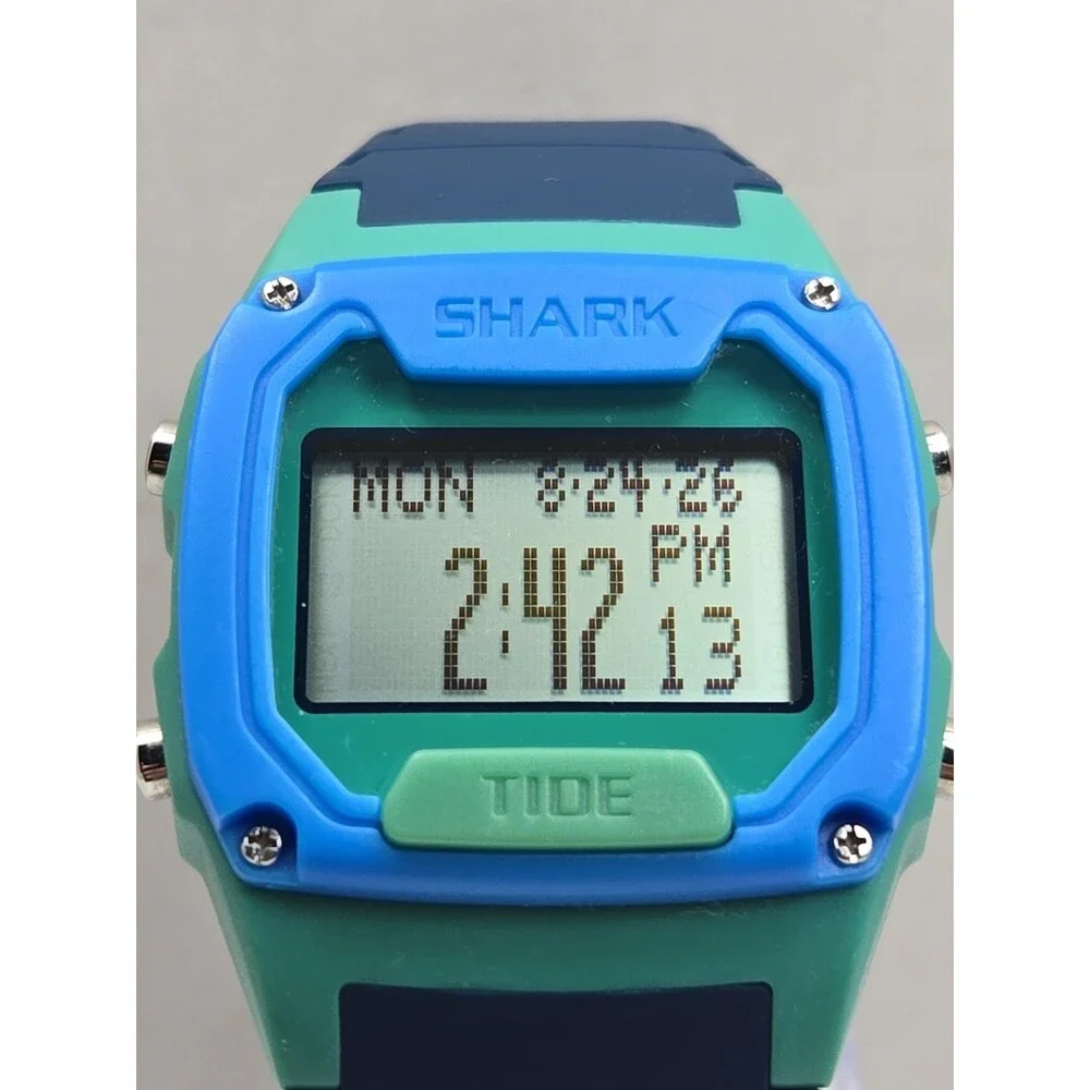 Freestyle Shark Classic Tide Digital Surf Watch Navy Green 100M 40mm New Battery